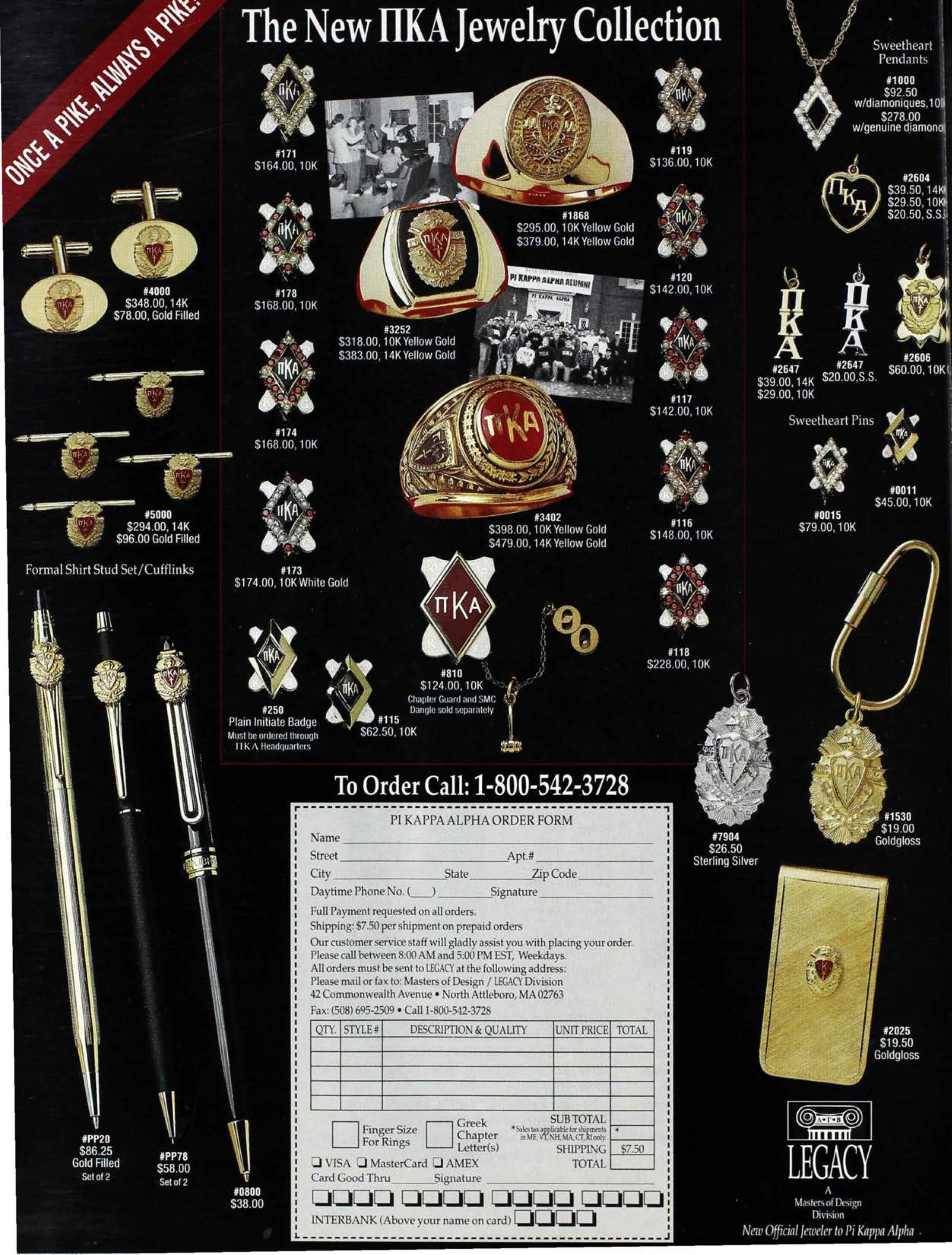 The New Pi Kappa Alpha Jewelry Collection Advertisement, Summer 1999